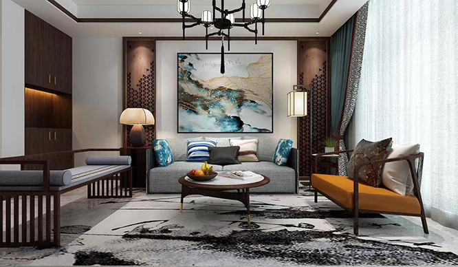 永威森林花语230平新中式风格四居室装修效果图